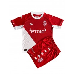 Camisola AS Monaco Criança Equipamento Primeiro 2021-2022 Manga Curta
